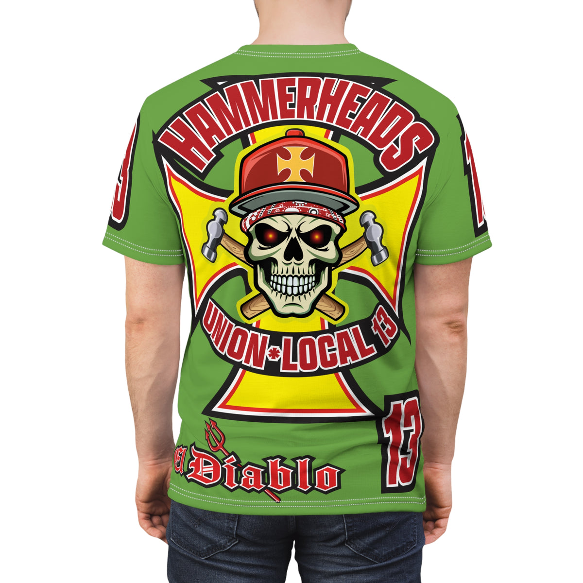 Hammerheads Union Local 13 HiViz Super Tee - Rough Tough Bad Attitude Motorcycle Riding Tee