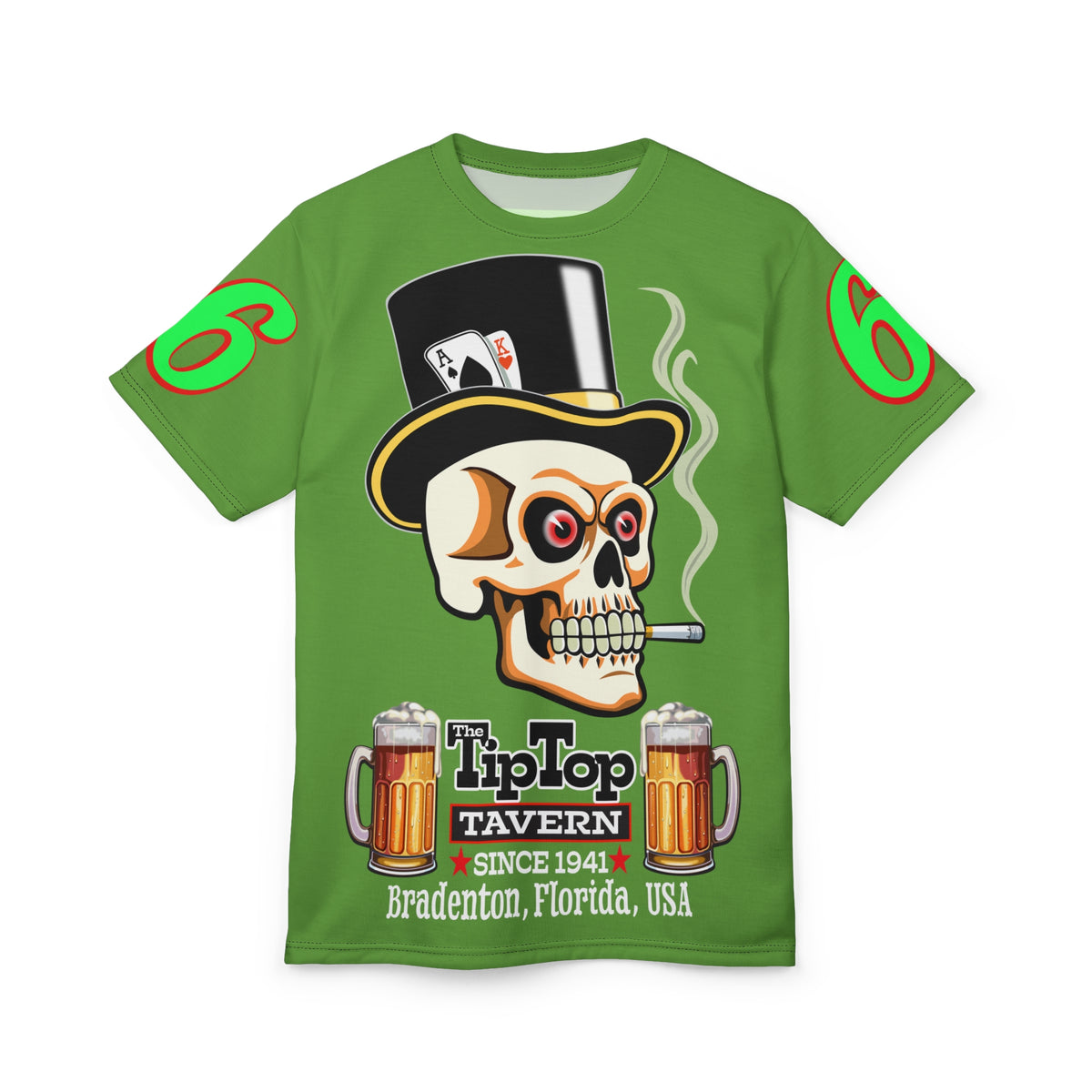 Tip Top Tavern Dive Bar Super Tee - Mean Green - Special Edition Graphics - America's Best Dive Bar - Bikes Beers Babes & Bros. - Biker Bar Tee