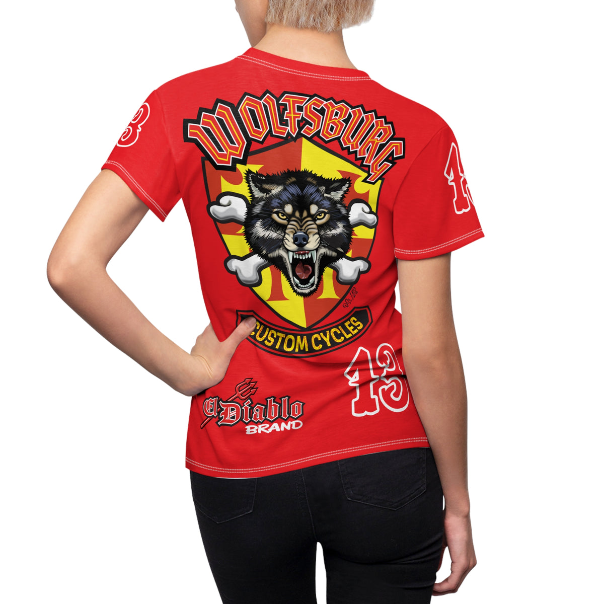 Women's Cut Wolfsburg Custom Motorcycles Graphic Tee — HiviZ Graphics