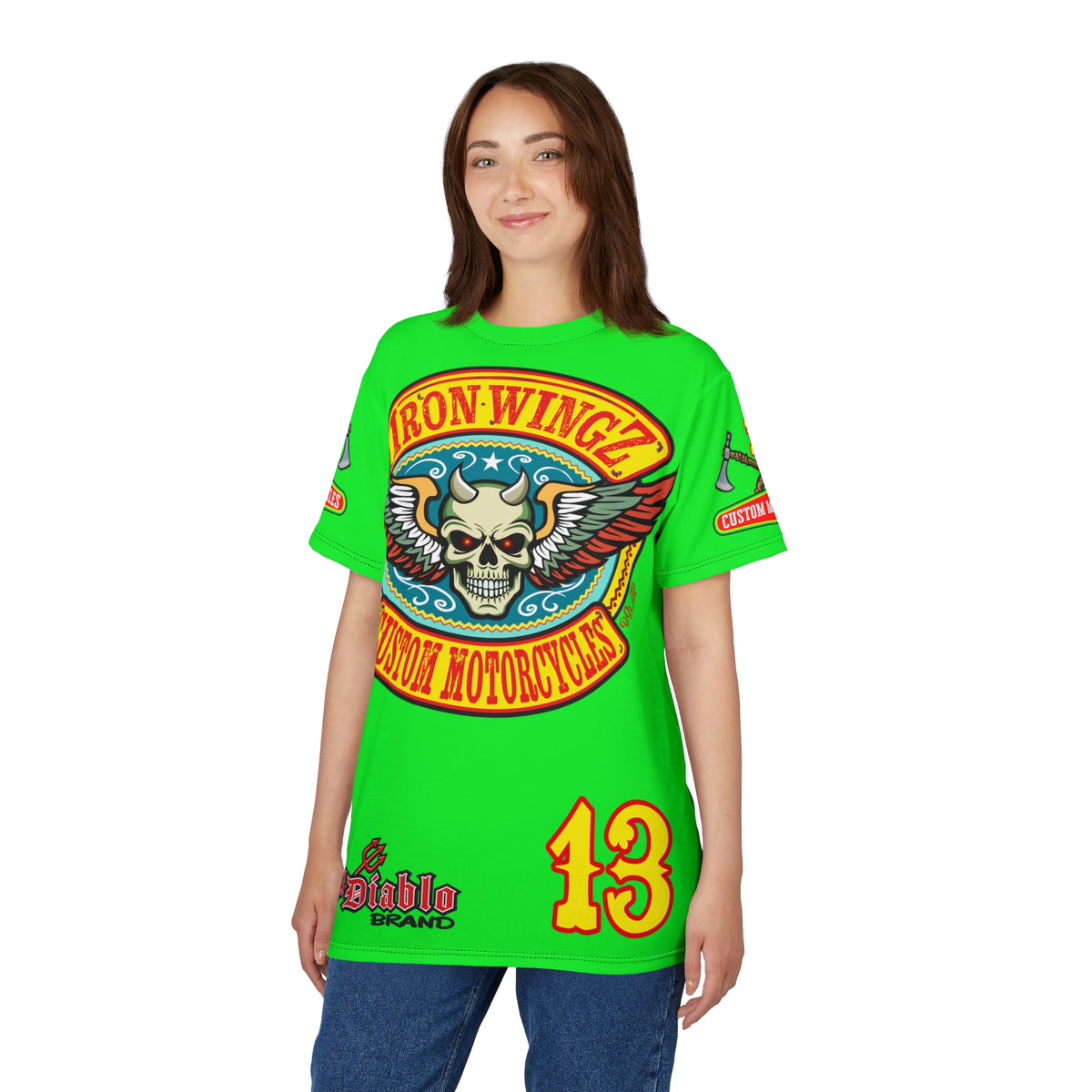 Very Special Iron Wingz Garage HiViZ  Lumina Motorcycle Rider Super Tee