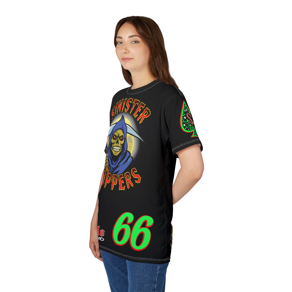 SRT Sinister Choppers Reaper Super Riding Tee - Gothic Graphic T-Shirt for Motorcycle Riders