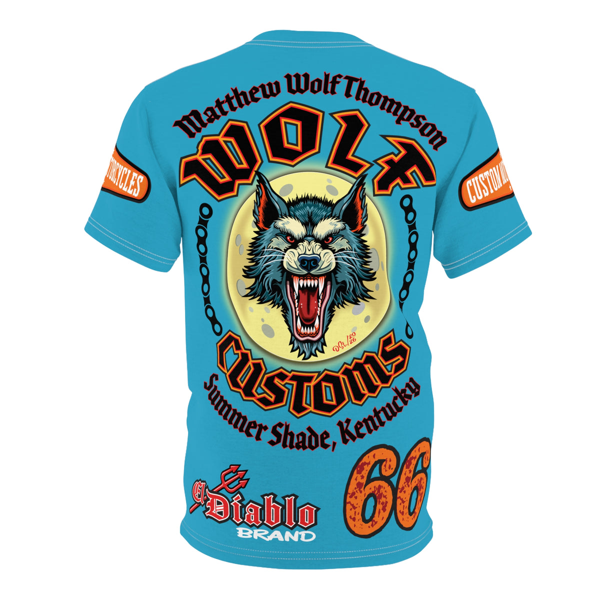 MWT Wolf Custom Motorcycles Super Tee — Viciously Cool High Performance Motorcycle Riding Shirt
