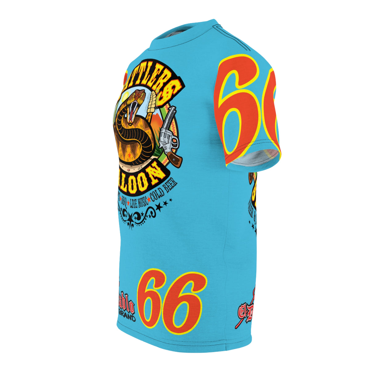 Rattlers Saloon ROUTE 66 SUPER TEE — Vintage Biker 66 Graphic Shirt