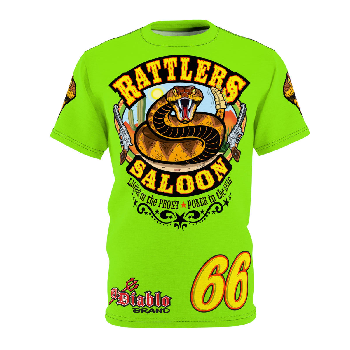 VERY Special HIVIZ Rattlers Saloon  BADAZZ SUPER TEE — Vintage Biker 66 Graphic Shirt