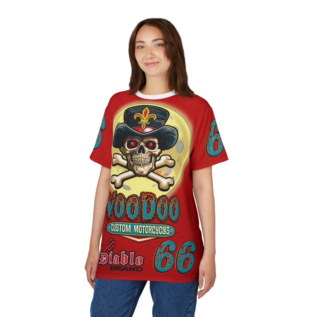 Voodoo Customs Tie Dye Blast Graphic Tee – Unisex- Edgy Style for Bikers