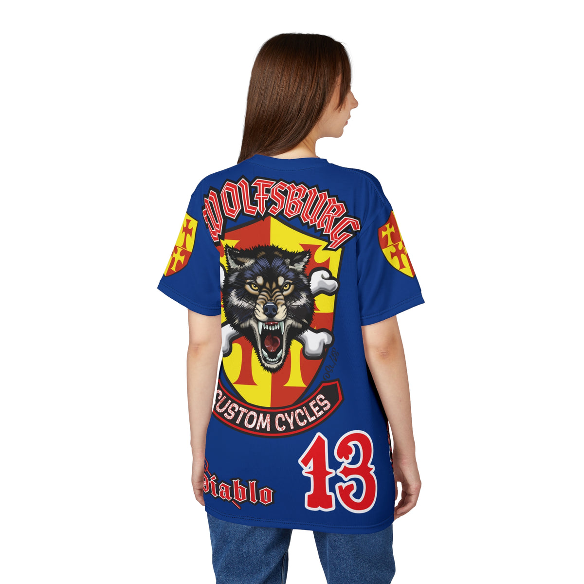 Wolfsburg Custom Cycles HiViz Graphic Super Tee for Bikers