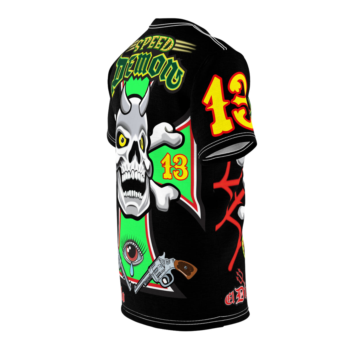Speed Demon Big Web HiViz Custom Motorcycle Riding Super Tee