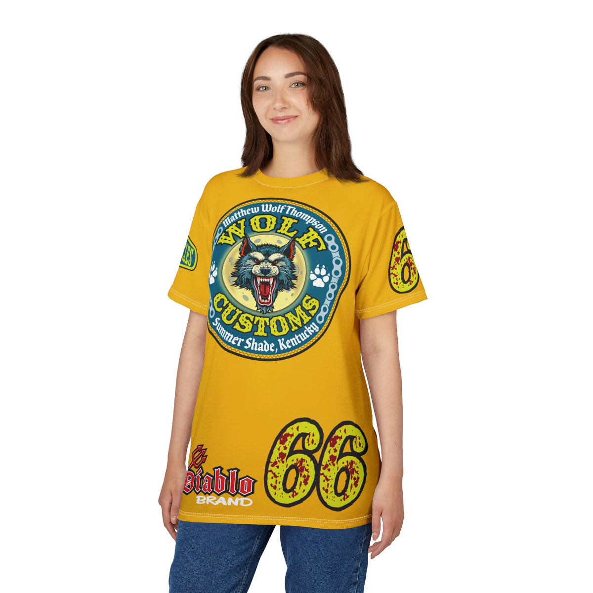 MWT Wolf Customs '66 Graphic Super  Tee — Retro Motorcycle Club Shirt The Best Biker Riding Tee EVER !!!
