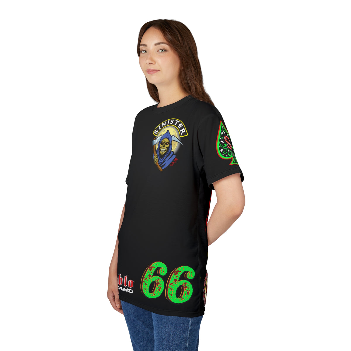 SRT Sinister Choppers Reaper Custom Super Tee - Gothic Graphic T-Shirt for Hardcore Motorcycle Riders