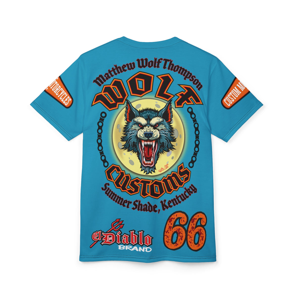 MWT Wolf Custom Motorcycles Super Tee — Viciously Cool High Performance Motorcycle Riding Shirt