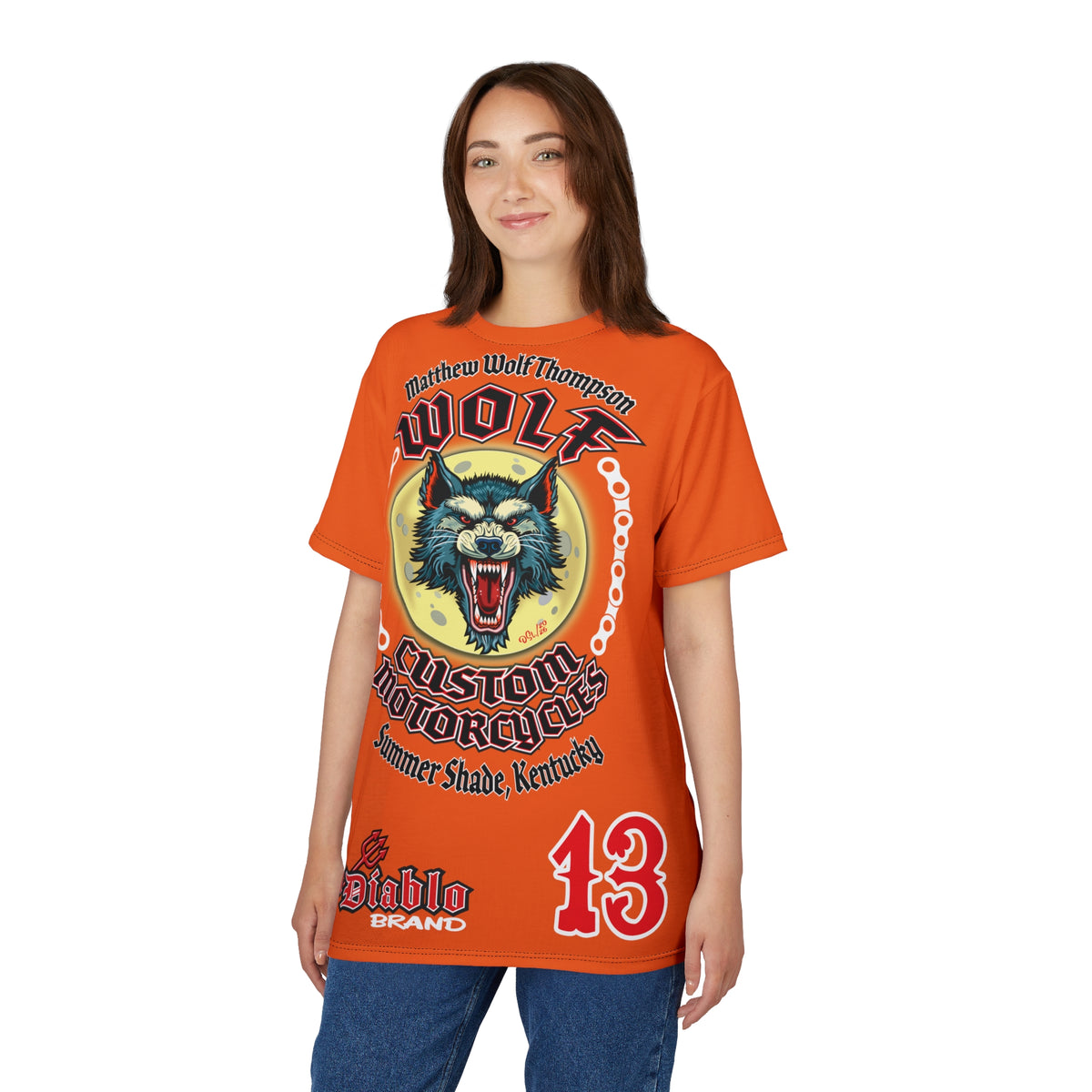 MWT Wolf Custom Motorcycles Super Tee — Viciously Cool High Performance Motorcycle Riding Shirt