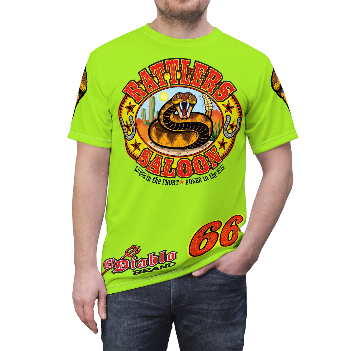 VERY Special HIVIZ Rattlers Saloon SUPER TEE — Vintage Biker 66 Graphic Shirt