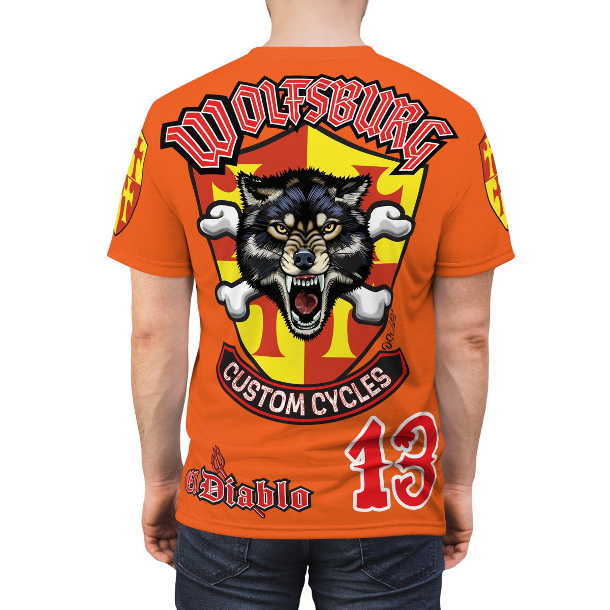 Wolfsburg Custom Cycles HiViz Graphic Super Tee for Bikers