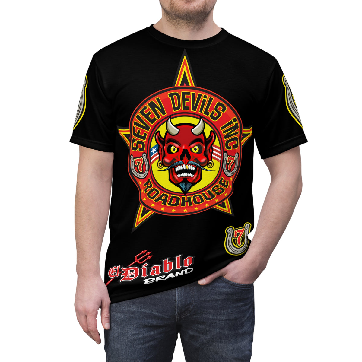 Seven Devils Inc. Roadhouse HiViz Graphic Tee - Motorcycle Custom Riding Super Tee