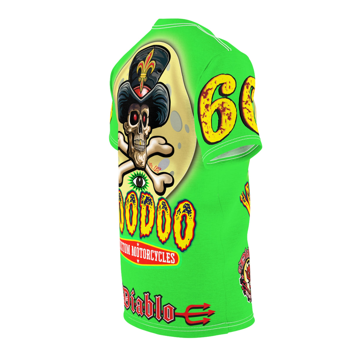 Voodoo Nightmare 66  Ultimate Motorcycle HiViz Super Tee, XLGraphics , Custom Riding Apparel