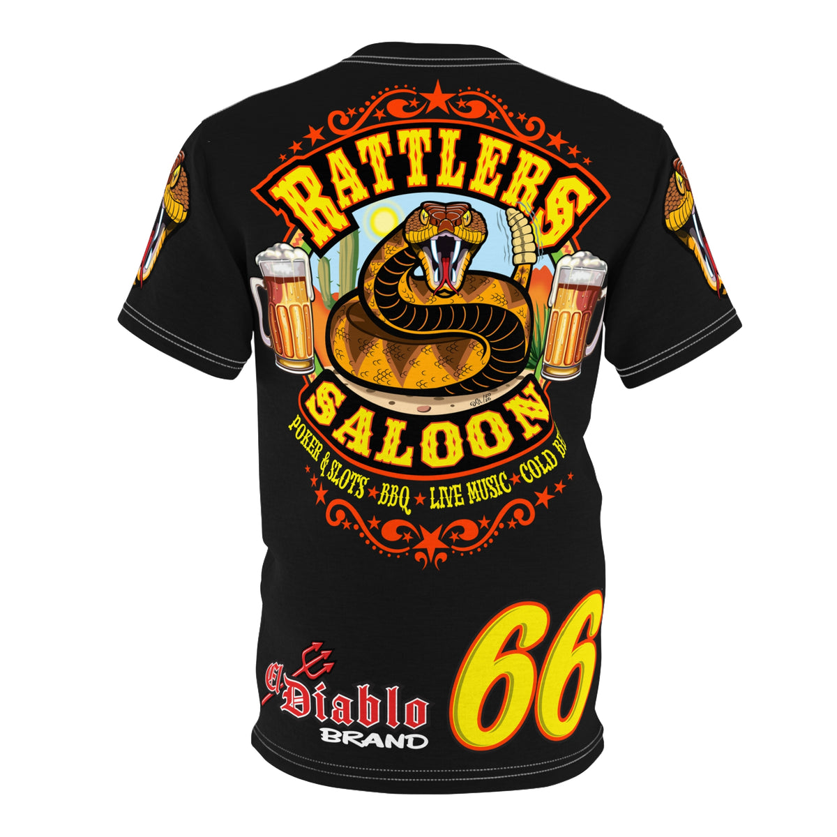 Rattlers Saloon SUPER RIDING TEE — Vintage Biker Route 66 Graphic t-Shirt