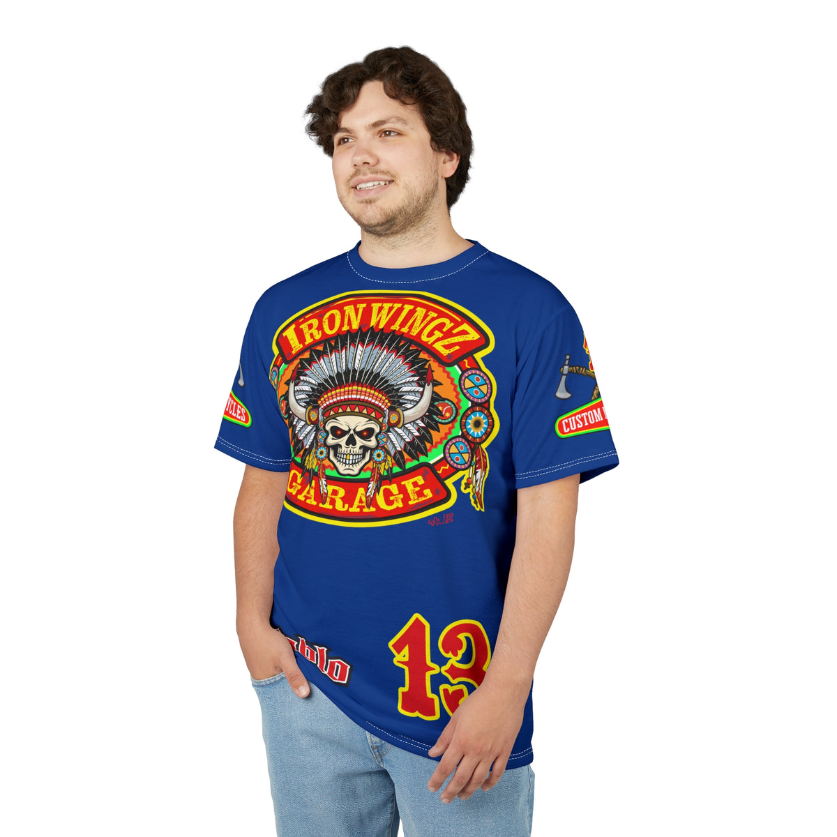 Iron Wingz Garage HiViZ Motorcycle Rider Super Tee