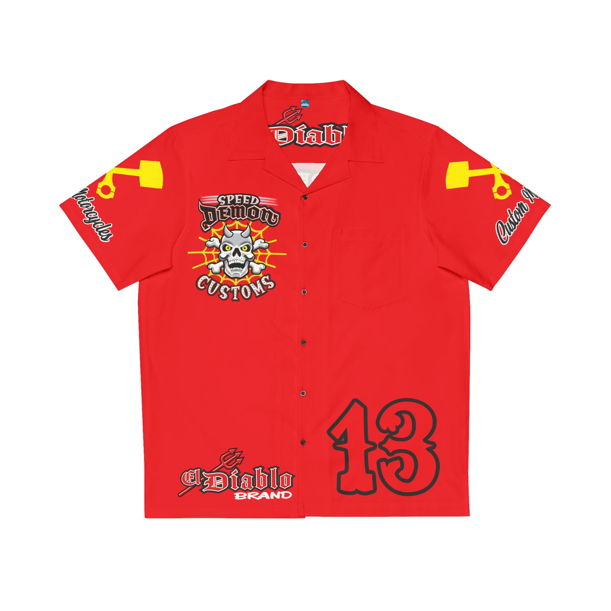 Big Bopper Speed Demon Men's Hawaiian Shirt - Big Man's Custom Riding Shirt - Sizes to 5XL