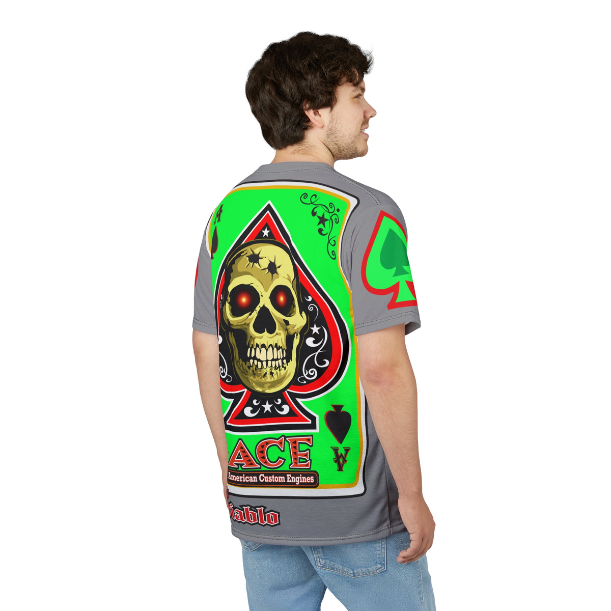 American Custom Engines ACE - Special Lumina Green  Ace of Spades Death Card High visibility Graphics