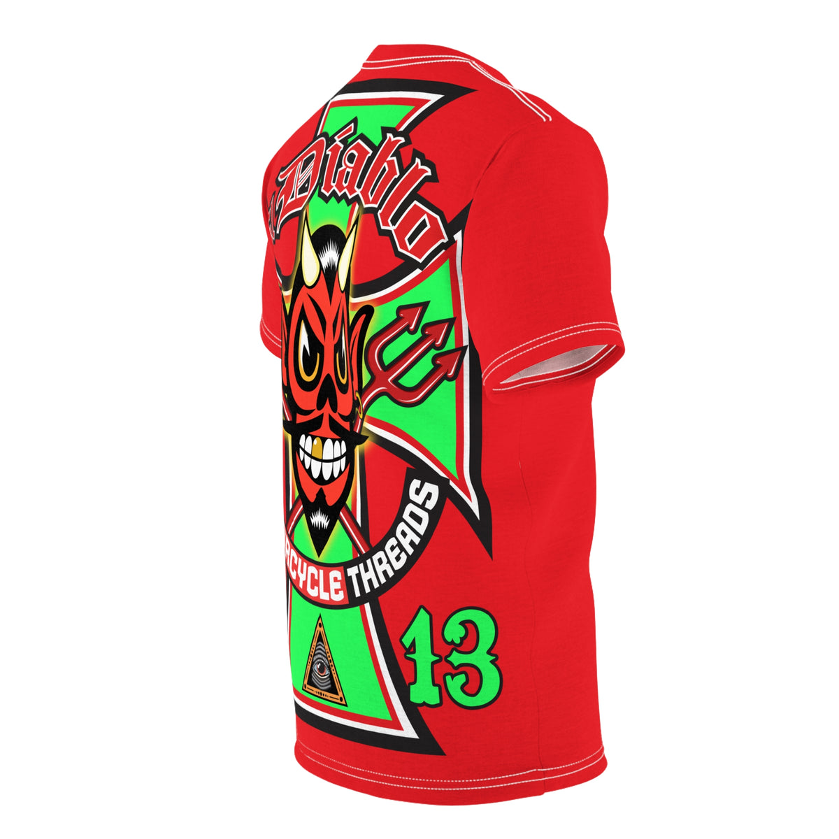 El Diablo Brand HiViz Super Tee - Brilliant Red, White and Floro Green for maximum visibility