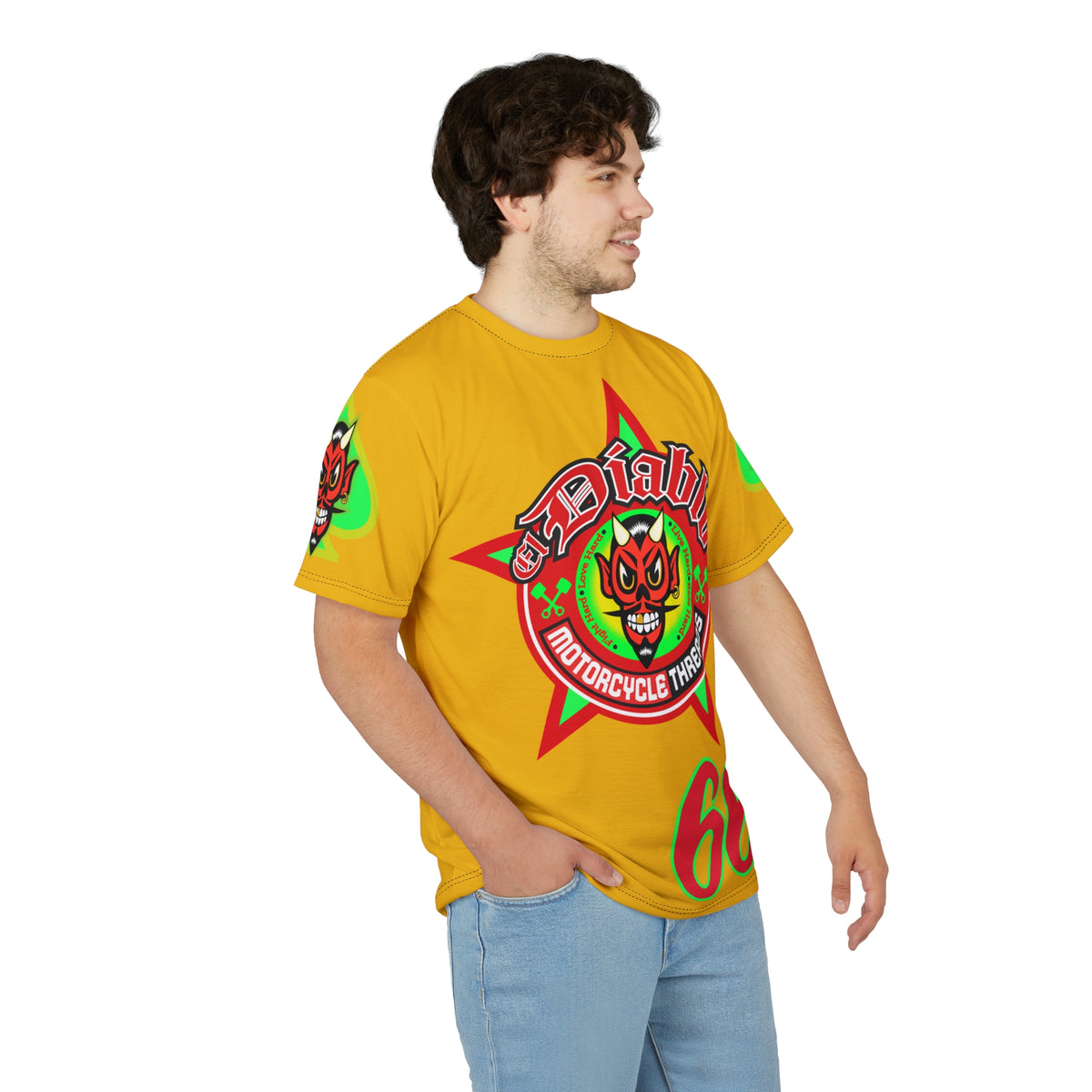 El Diablo Motorcycle Threads Unisex Cut & Sew Tee - Edgy Graphic Tee for Biker Enthusiasts