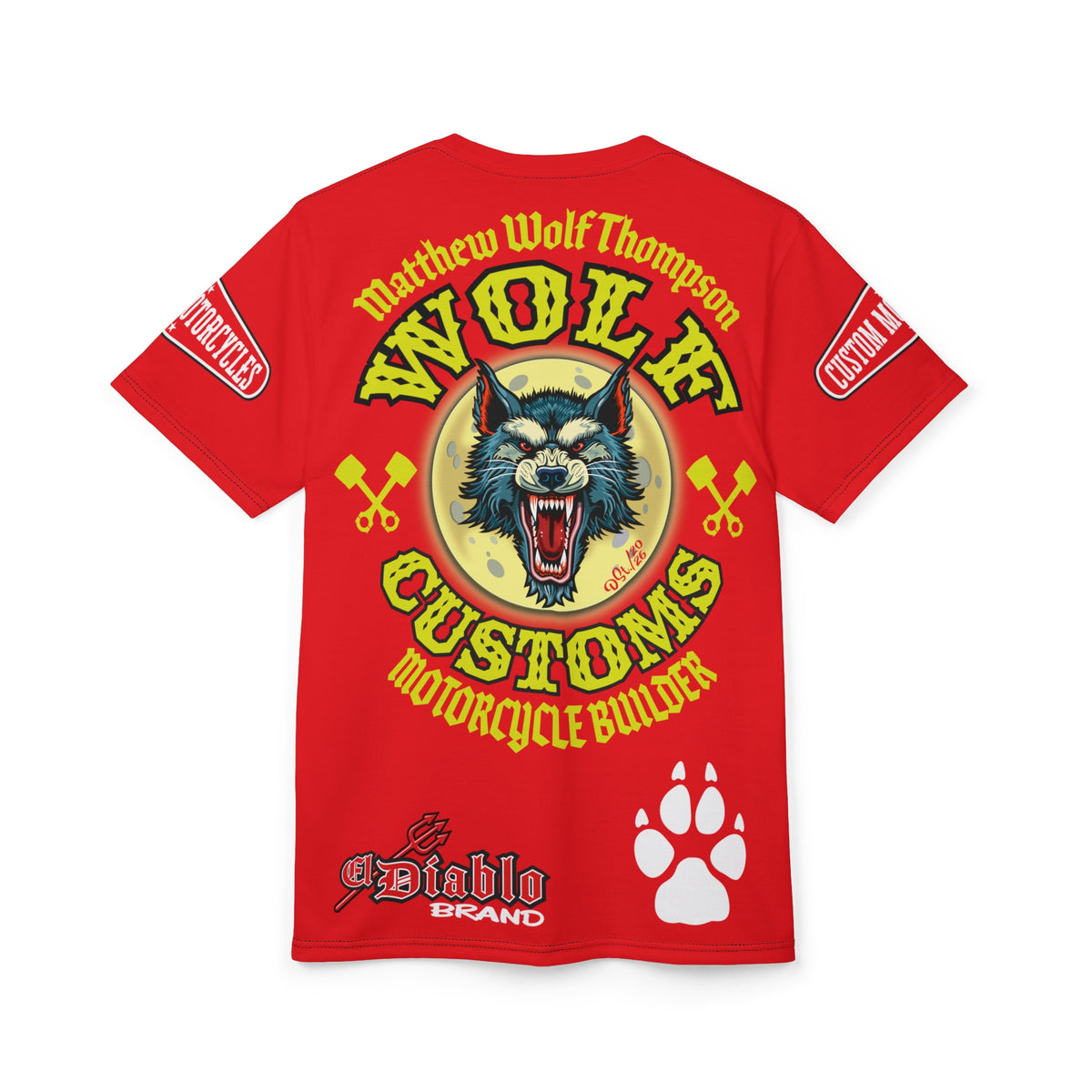 SRT MWT Wolf Custom Motorcycles Super Riding Tee — Viciously Cool High Performance Motorcycle Riding Shirt