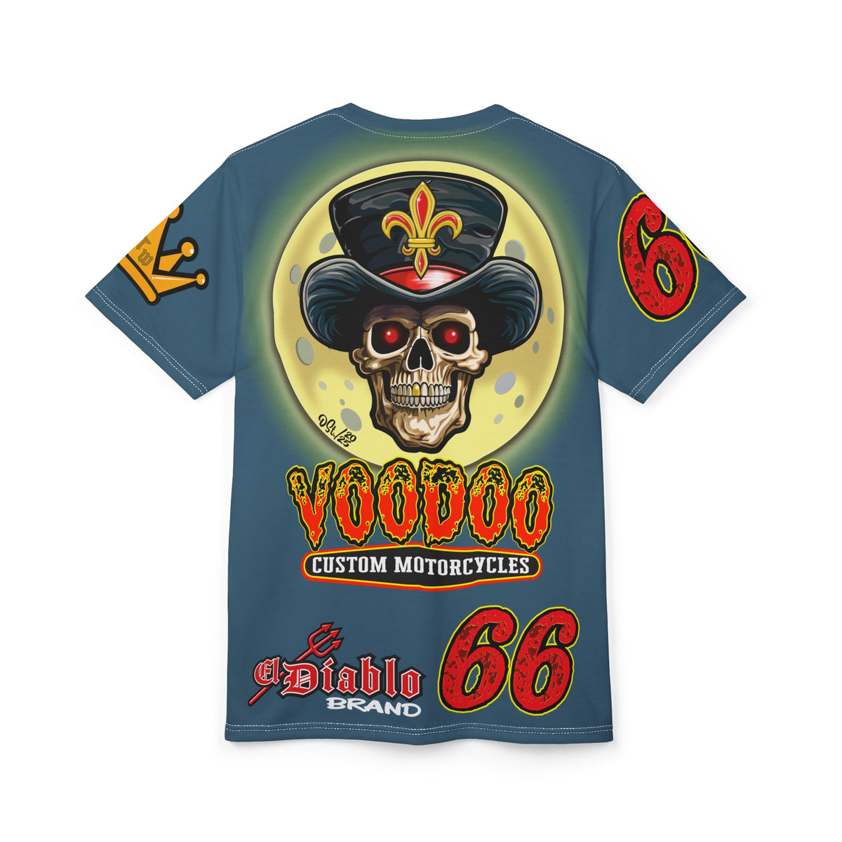 VooDoo Custom Motorcycles Route 66 Unisex Super Tee - High Performance Riding Gear