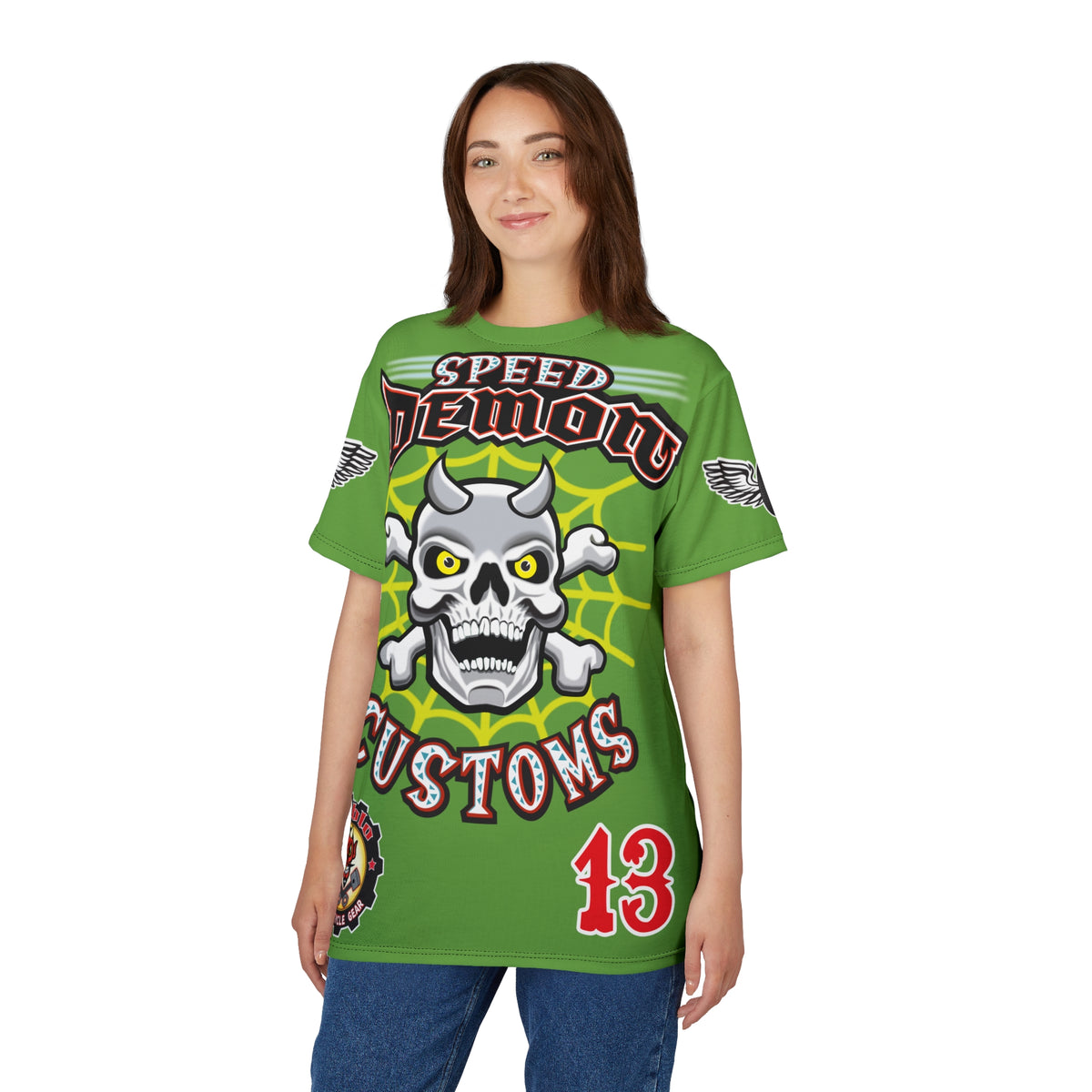 Speed Demon Customs Spectacular HiViz Super Tee - Devilishly Demented Bold Biker Design