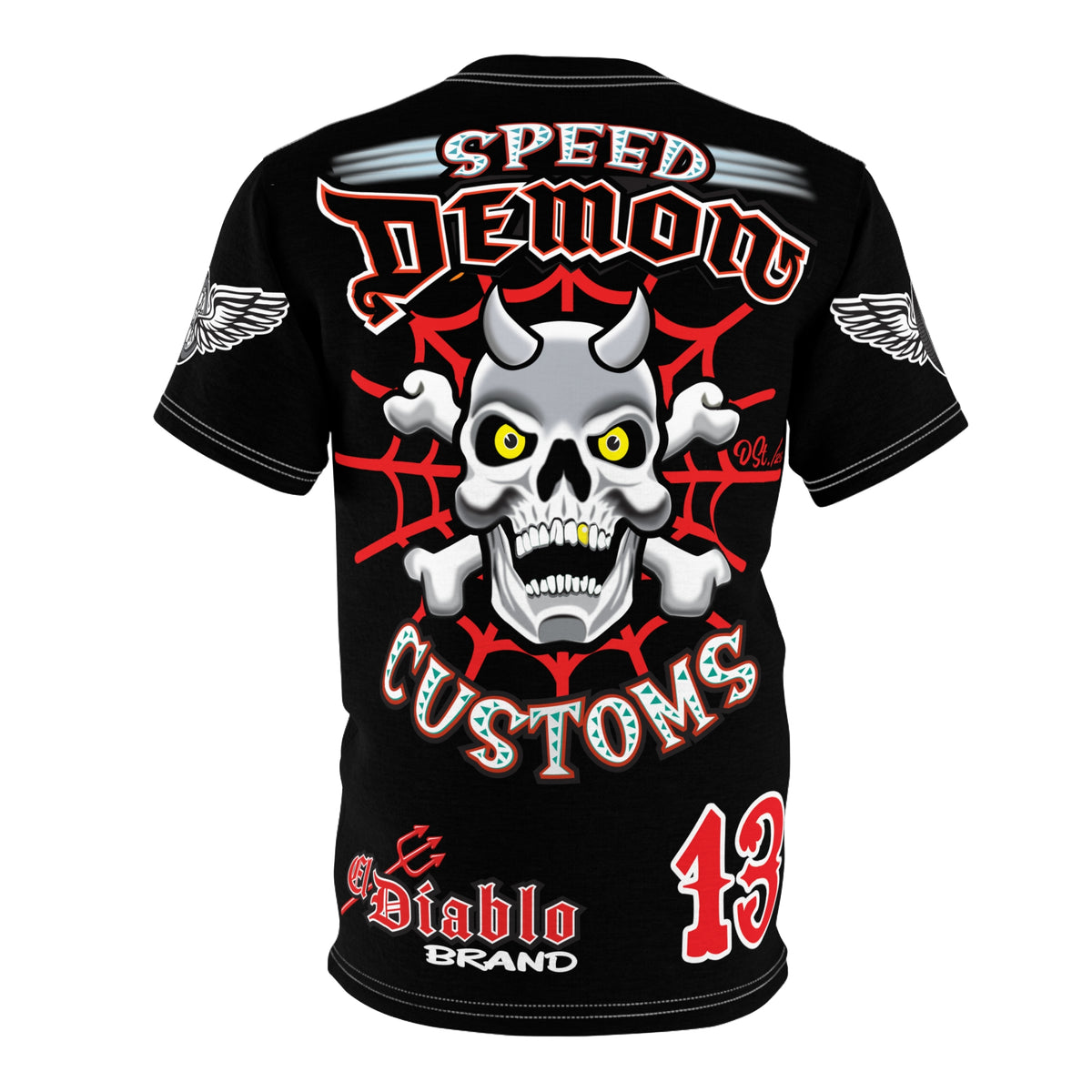 SRT Speed Demon Customs Spectacular  Super Riding Tee - Devilishly Demented Bold Biker Design