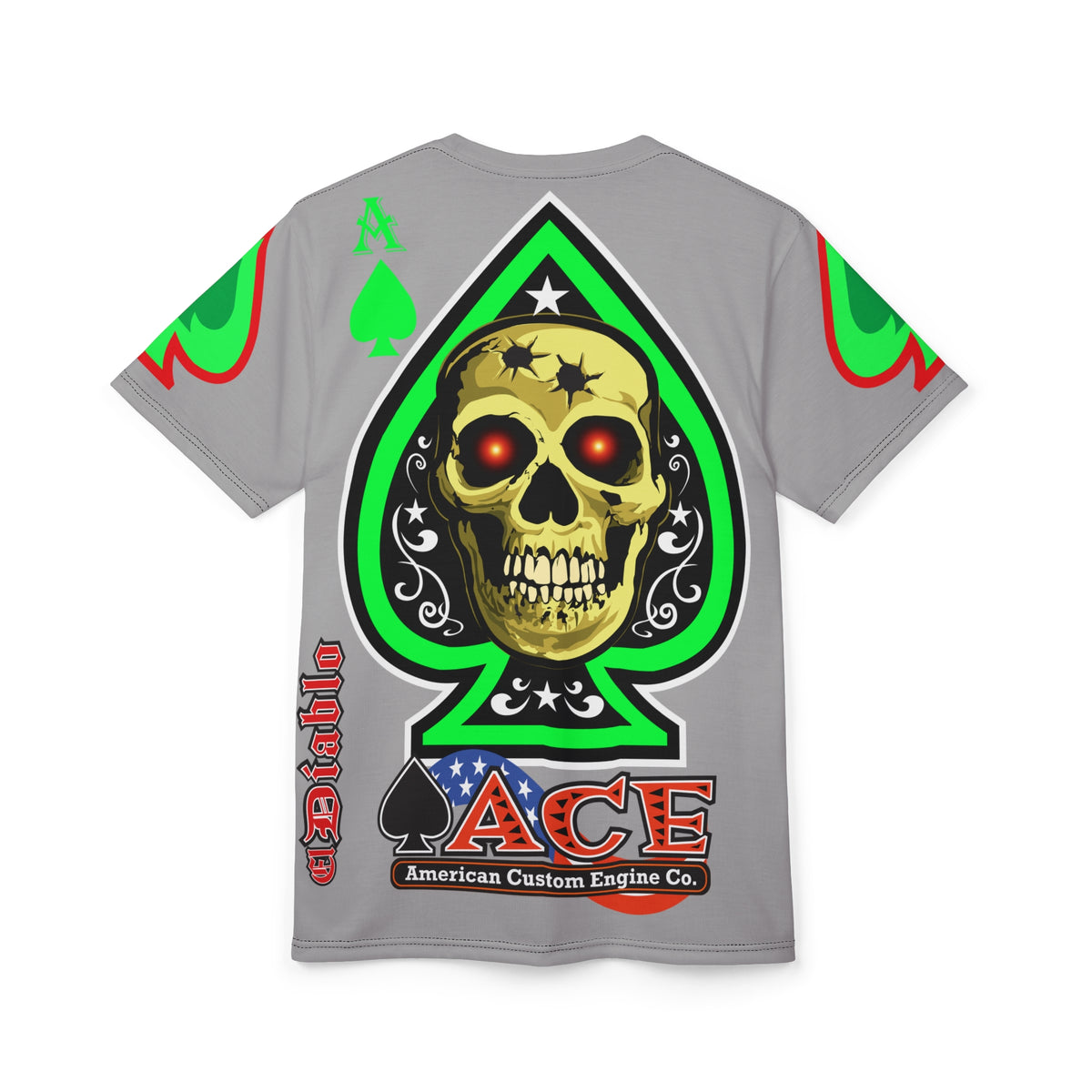 American Custom Engines ACE - Special Lumina Green  Ace of Spades Death Card High visibility Graphics
