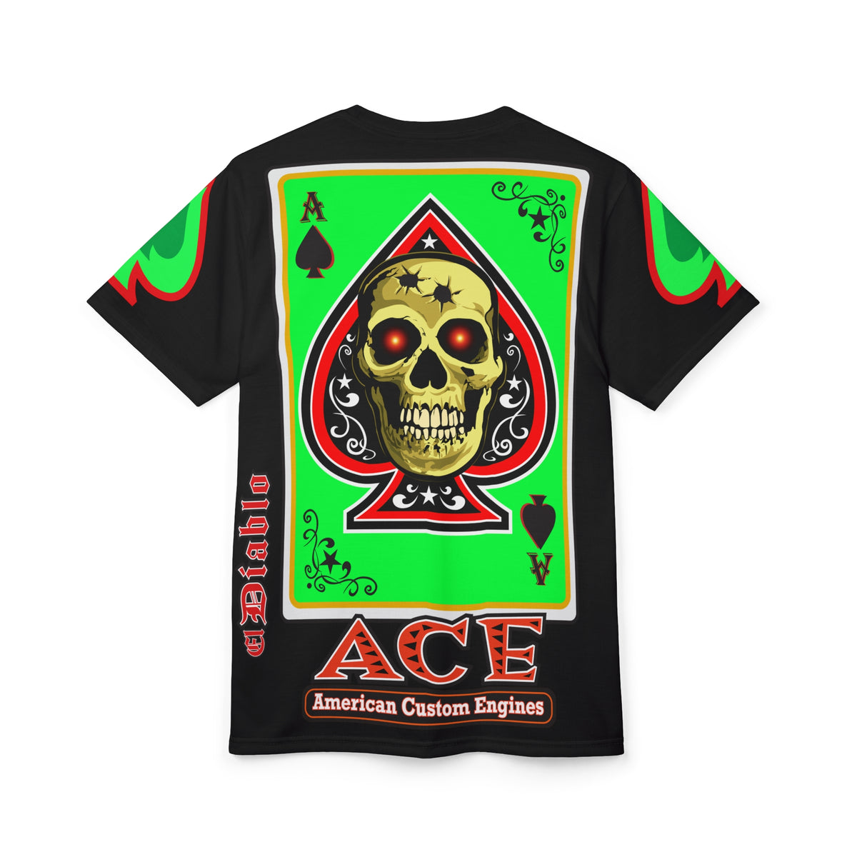 SRT American Custom Engines ACE - Special Lumina Green  Ace of Spades Death Card High Visibility Graphics