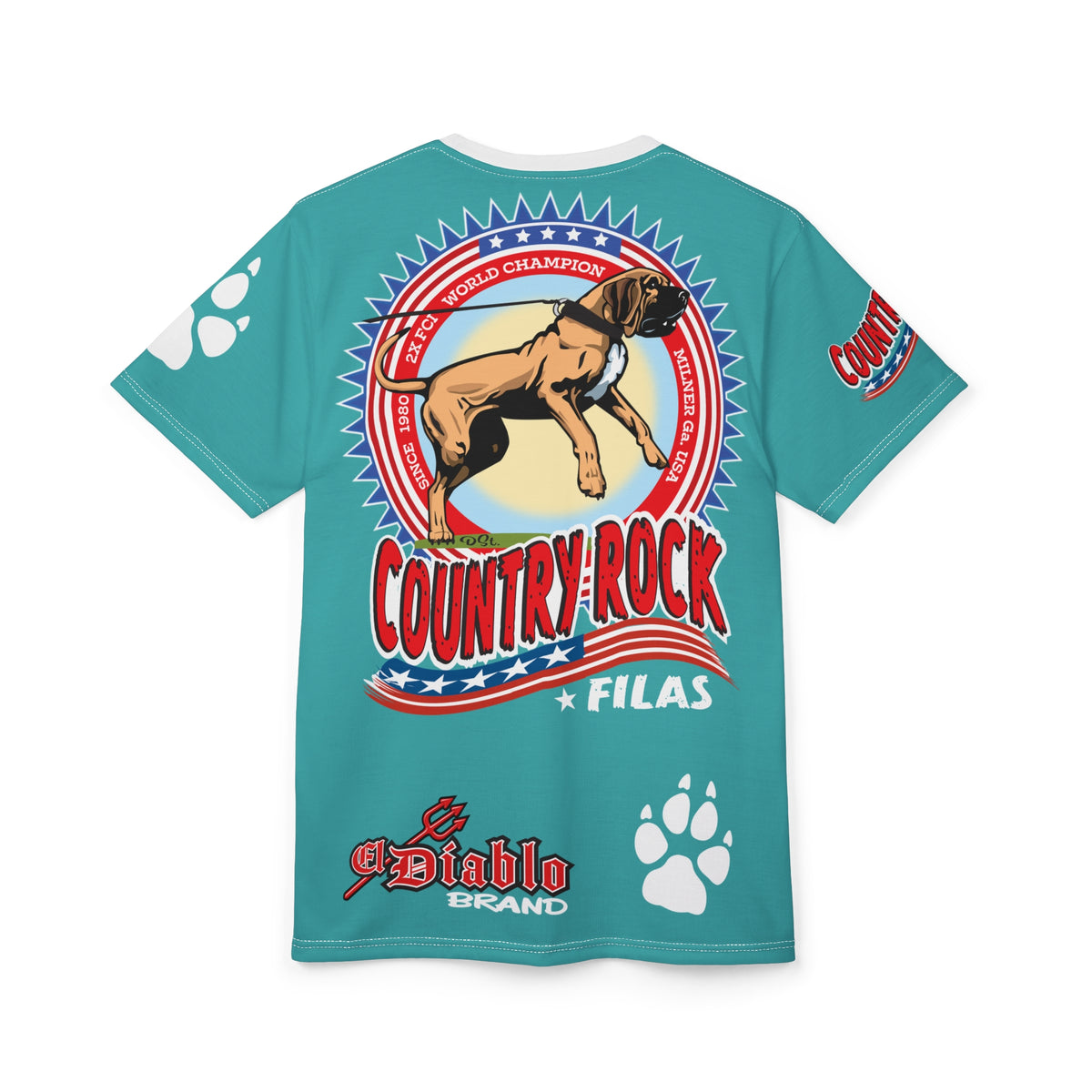 Copy of Country Rock Filas Graphic Super Tee — El Diablo Brand Paw Print T-Shirt 4Braylee