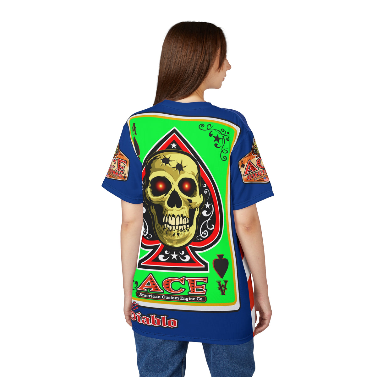 American Custom Engines ACE - Special Lumina Green  Ace of Spades Death Card High Visibility Graphics