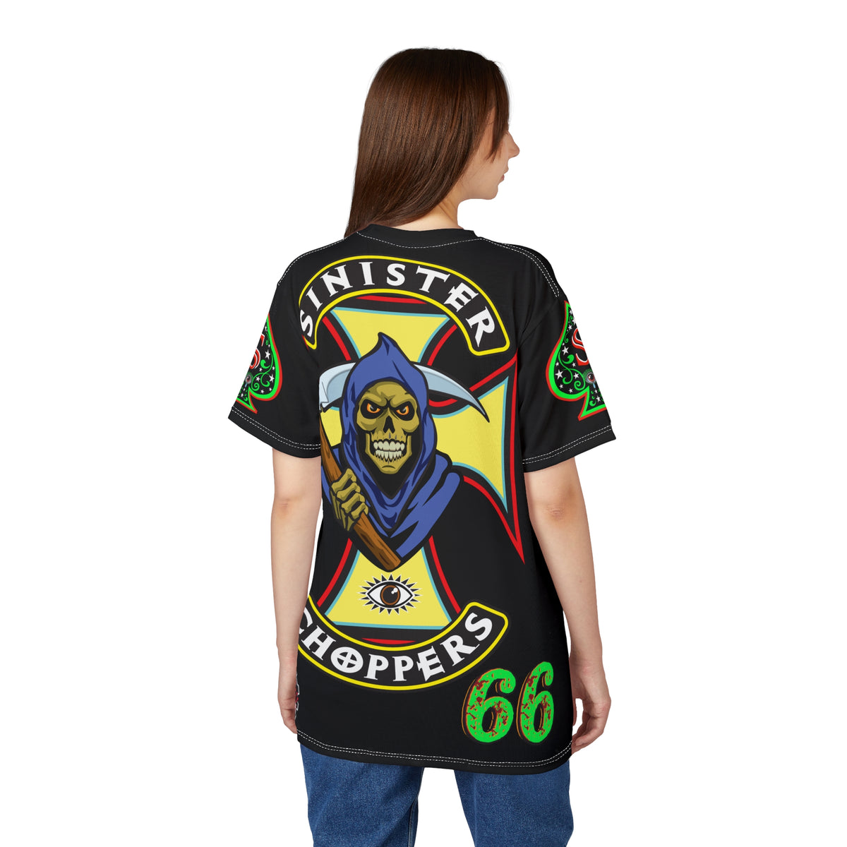 SRT Sinister Choppers Reaper Custom Super Tee - Gothic Graphic T-Shirt for Hardcore Motorcycle Riders