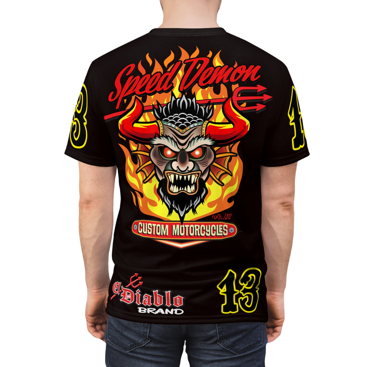 Speed Demon Customs Midnigt Rider Super Tee — Extreme Edgy Graphics - Bad Attitude Custom Biker Riding Gear