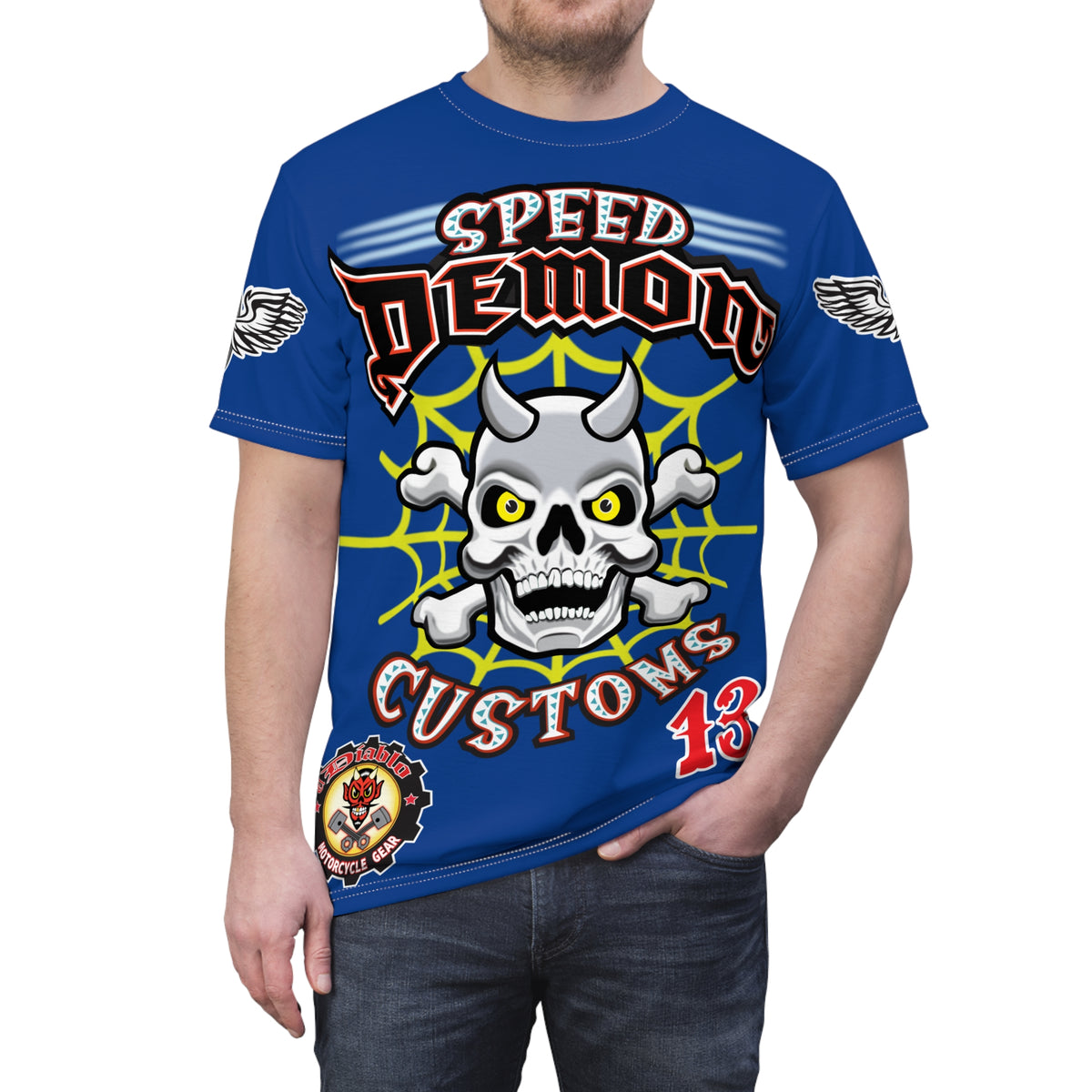 Speed Demon Customs Spectacular HiViz Super Tee - Devilishly Demented Bold Biker Design