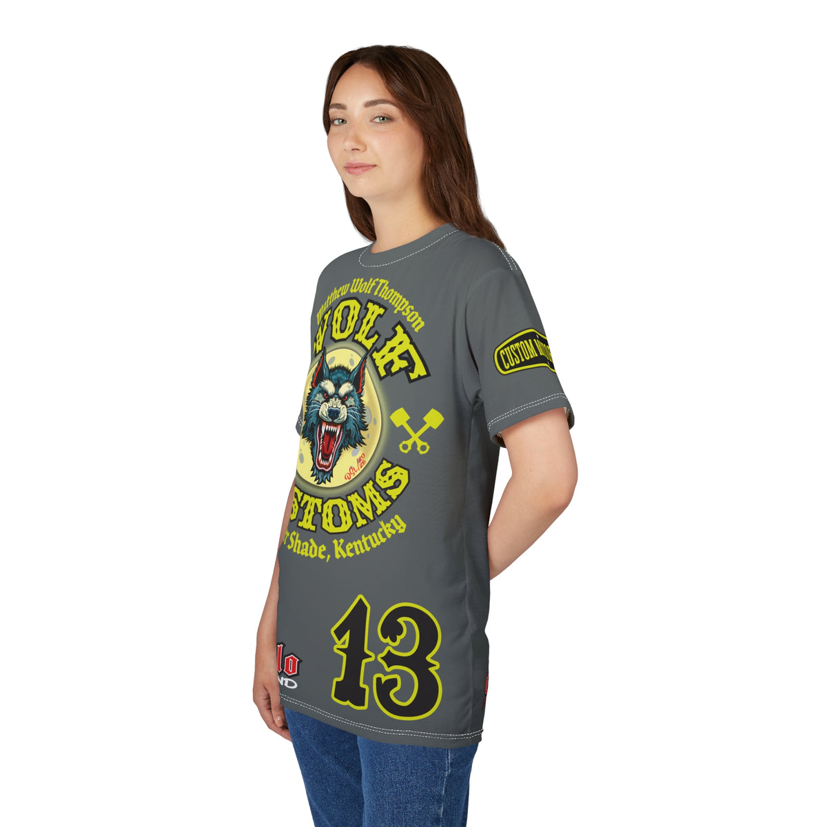 SRT MWT Wolf Customs 13 HiViZ Lumina Graphics -- Super Riding Tee — Retro Motorcycle Club Shirt, The Best Biker Riding Tee EVER !!!