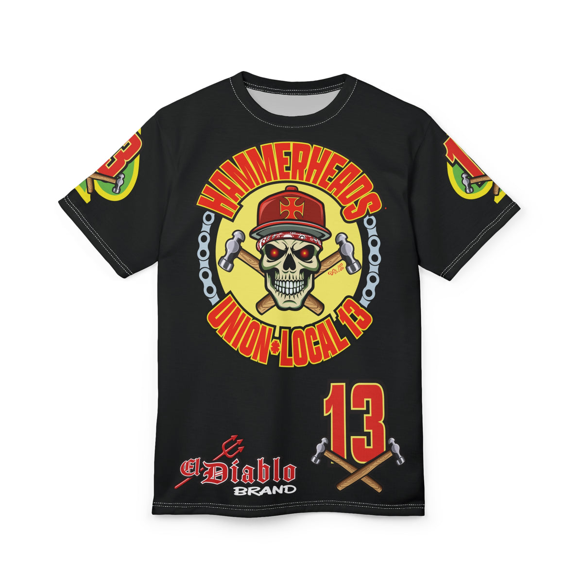 Hammerheads Union Local 13  -  Custom Motorcycle Riding Super Tee - Super Comfort and Fit
