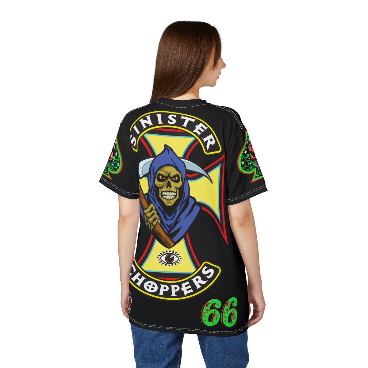 Sinister Choppers Reaper Custom Super Tee - Gothic Graphic T-Shirt for Hardcore Motorcycle Riders