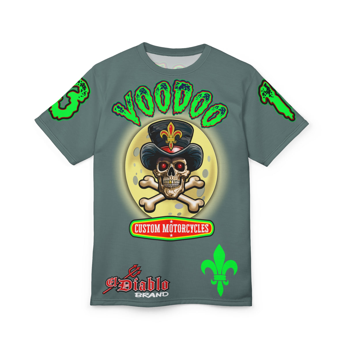 Voodoo Motorcycles Badass Super Tee, Unique Graphic Tee, Custom Biker Apparel