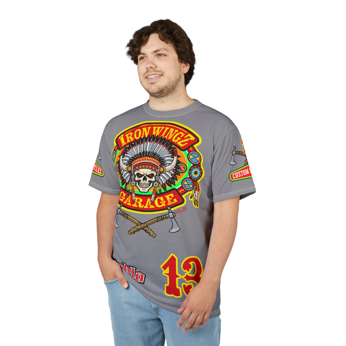 Iron Wingz Garage HiViZ Motorcycle Rider Super Tee