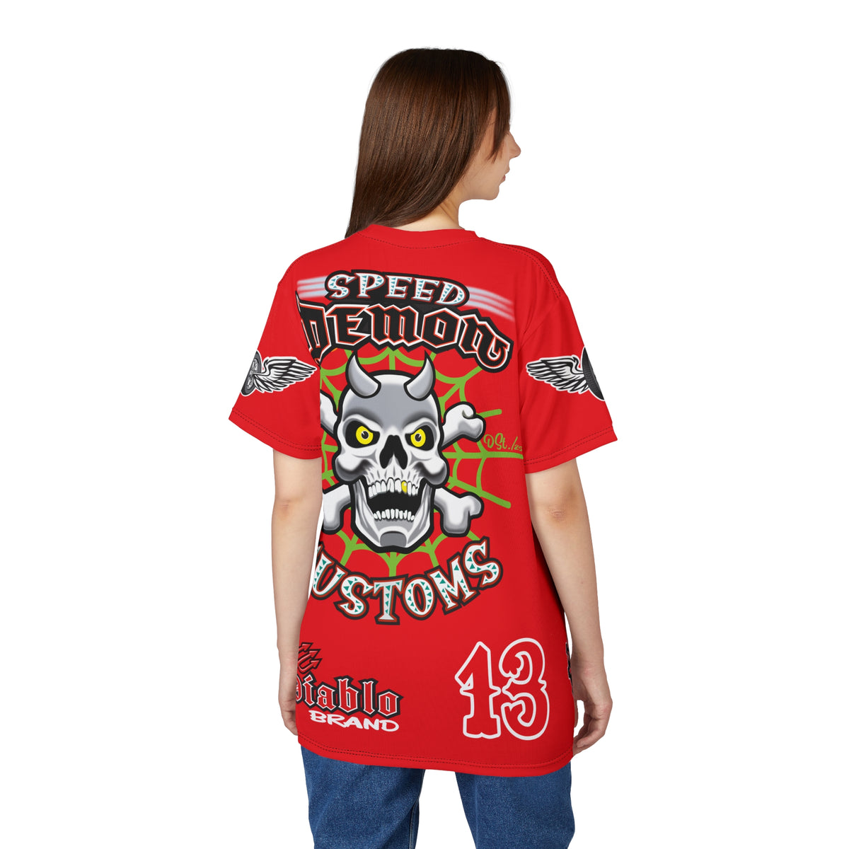 SRT Speed Demon Customs Spectacular  Super Riding Tee - Devilishly Demented Bold Biker Design