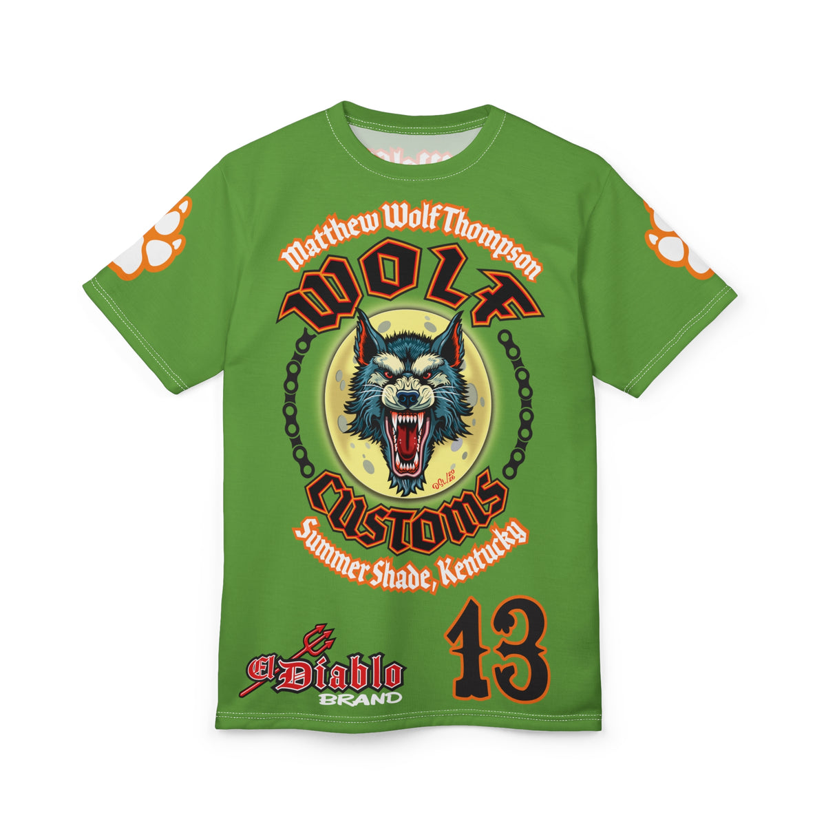 MWT Wolf Custom Motorcycles Super Tee — Viciously Cool High Performance Motorcycle Riding Shirt