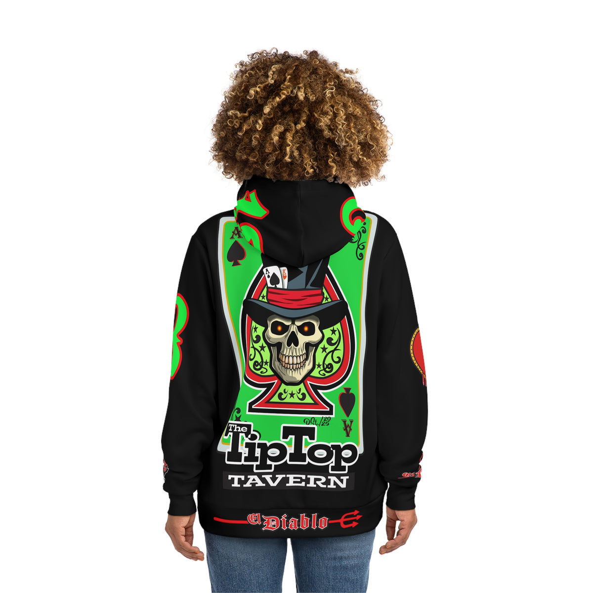 HoodZ Tip Top Tavern America's Best Dive Bar Super Hoodie - Ace of Spades Special Edition - High Visibility Lumina Green Accents