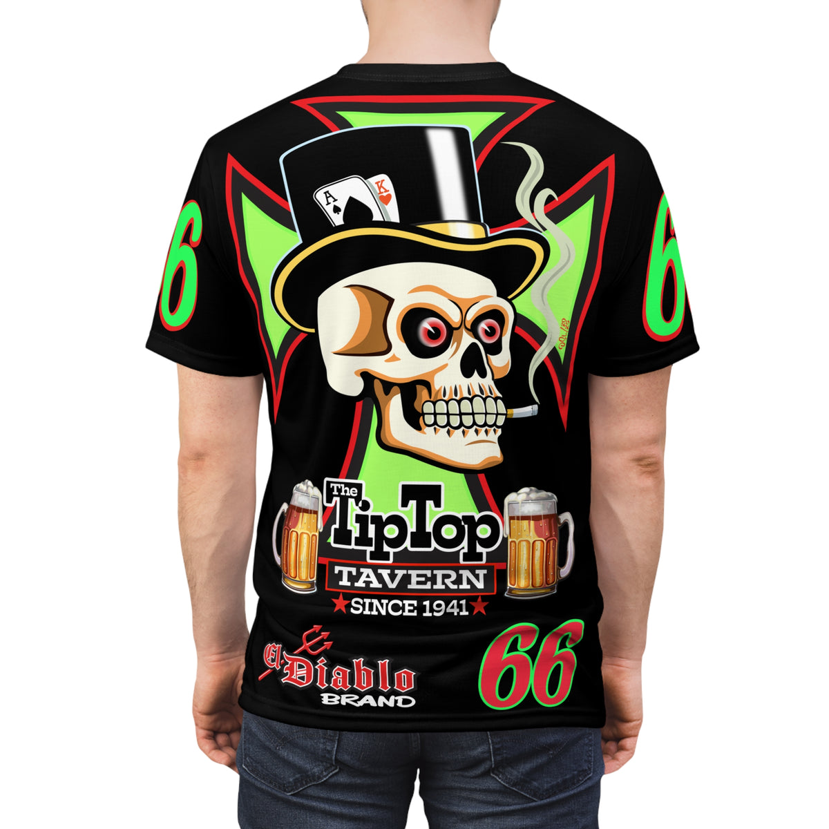 Tip Top Tavern Dive Bar Super Tee - Special Edition Black is Back + XL Graphics - America's Best Dive Bar - Bikes Beers Babes & Bros. - Biker Bar Tee