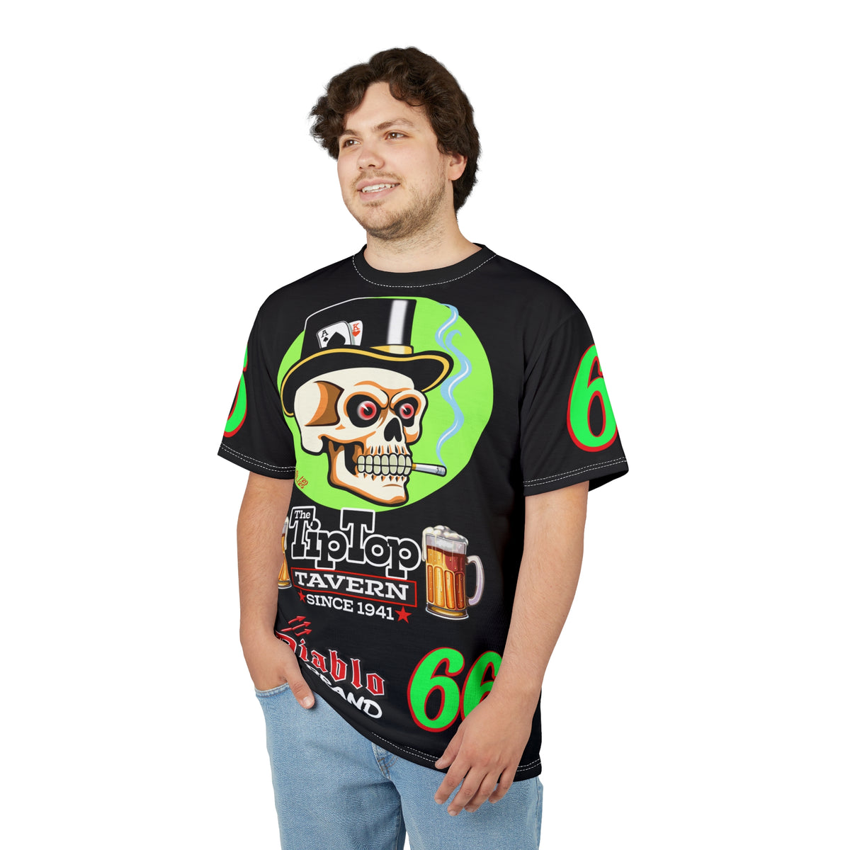 Tip Top Tavern Dive Bar Super Tee - Special Edition Lumina Green XL Graphics - America's Best Dive Bar - Bikes Beers Babes & Bros. - Biker Bar Tee