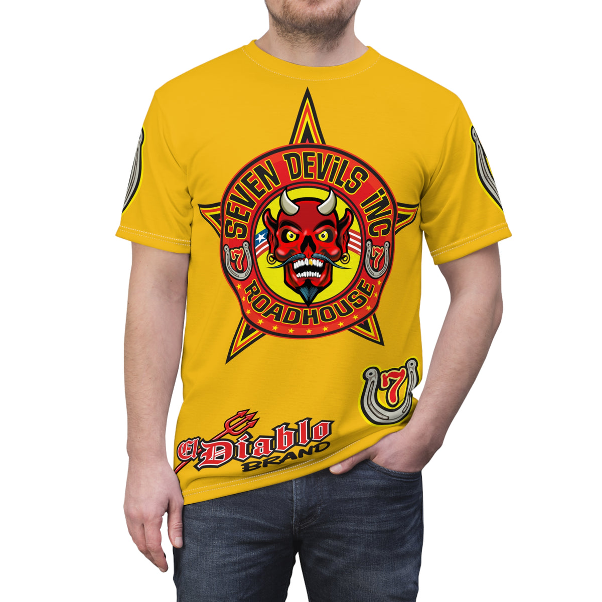 Seven Devils Inc. Roadhouse HiViz Graphic Tee - Motorcycle Custom Riding Super Tee