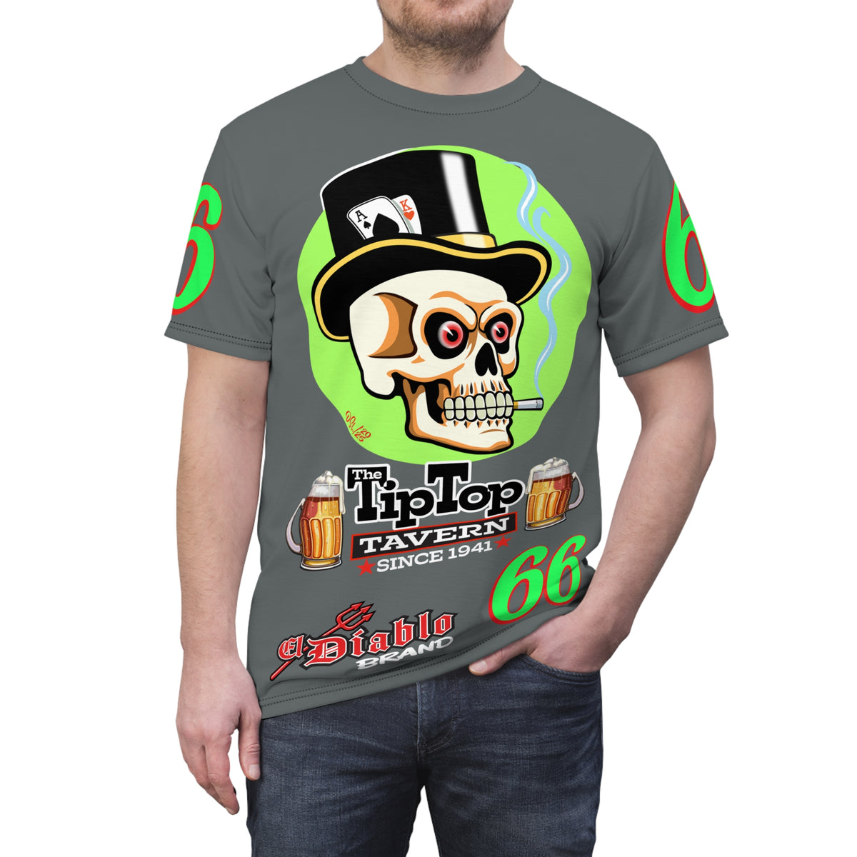 Tip Top Tavern Dive Bar Super Tee - Special Edition Smokin' Joe + XL Graphics - America's Best Dive Bar - Bikes Beers Babes & Bros. - Biker Bar Tee