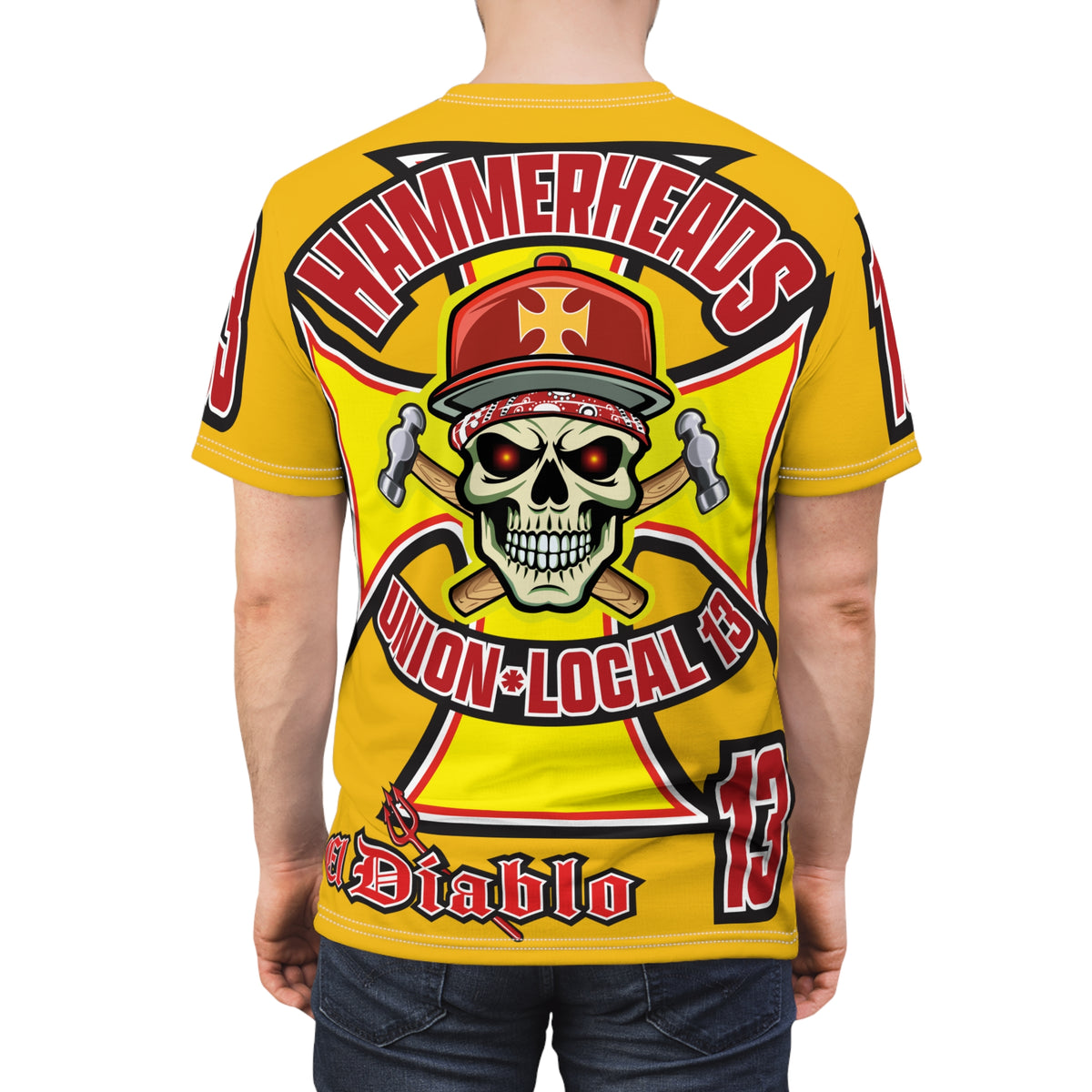 Hammerheads Union Local 13 HiViz Super Tee - Rough Tough Bad Attitude Motorcycle Riding Tee