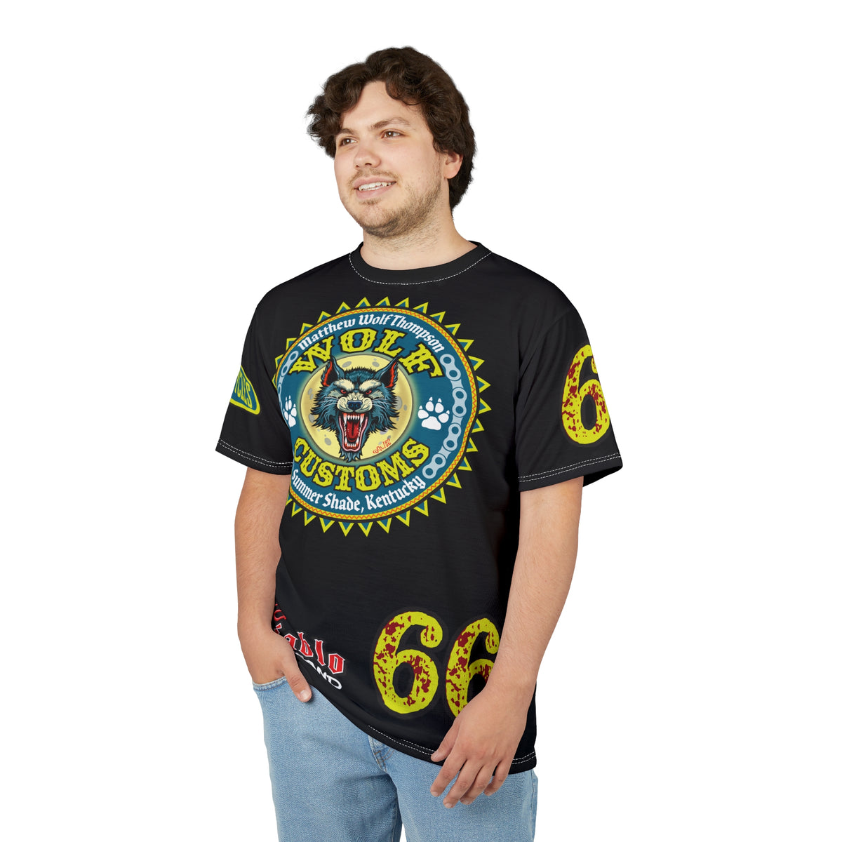MWT Wolf Customs '66 Graphic HiViZ Super Tee — Retro Motorcycle Club Shirt, The Best Biker Riding Tee EVER !!!